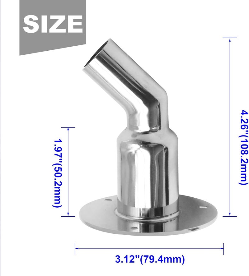 Anxingo 316 stainless steel thru hull/ex-haust fitting 24mm Tube Pipe Socket Hardware For Webasto Eberspacher (bend) - Image 4